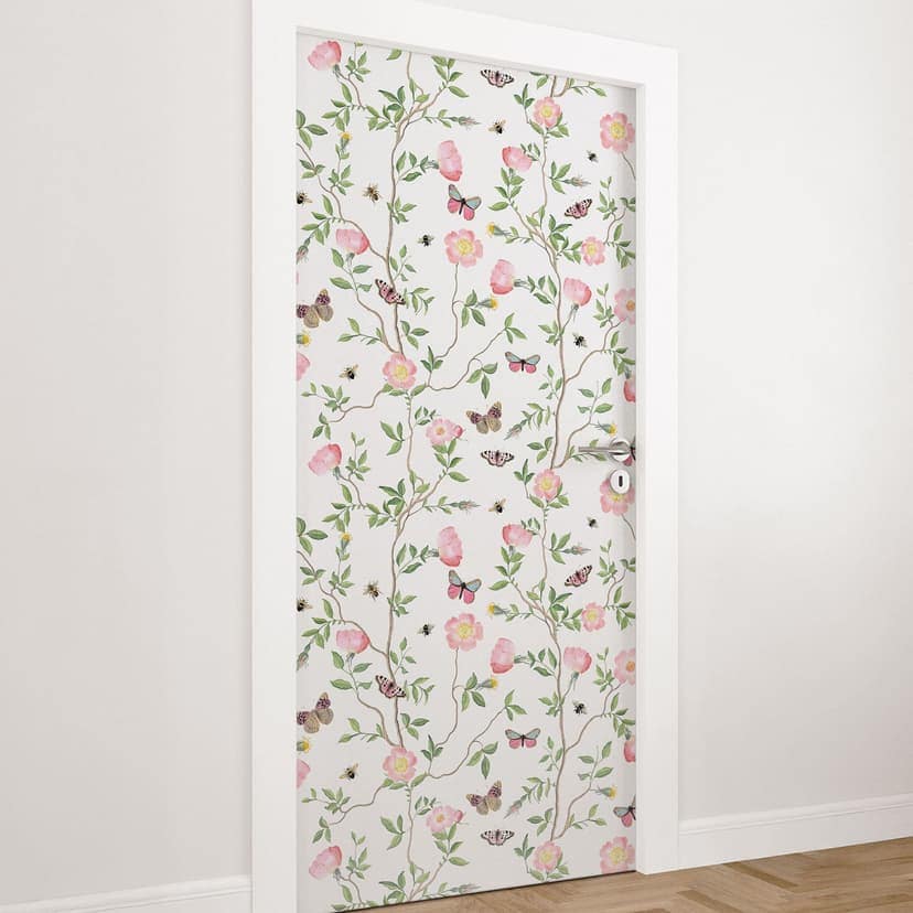 Rosas de Navidad rosas en primavera - UN Designs - Decoración autoadhesiva para puertas
