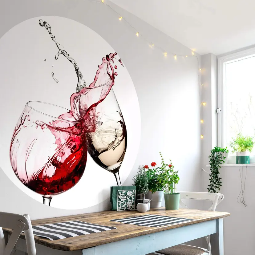 Fotomural copas de vino redondas - Papel pintado autoadhesivo/no tejido