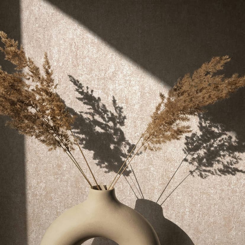 Papel pintado no tejido con aspecto de hormigón beige mate de textura ligera