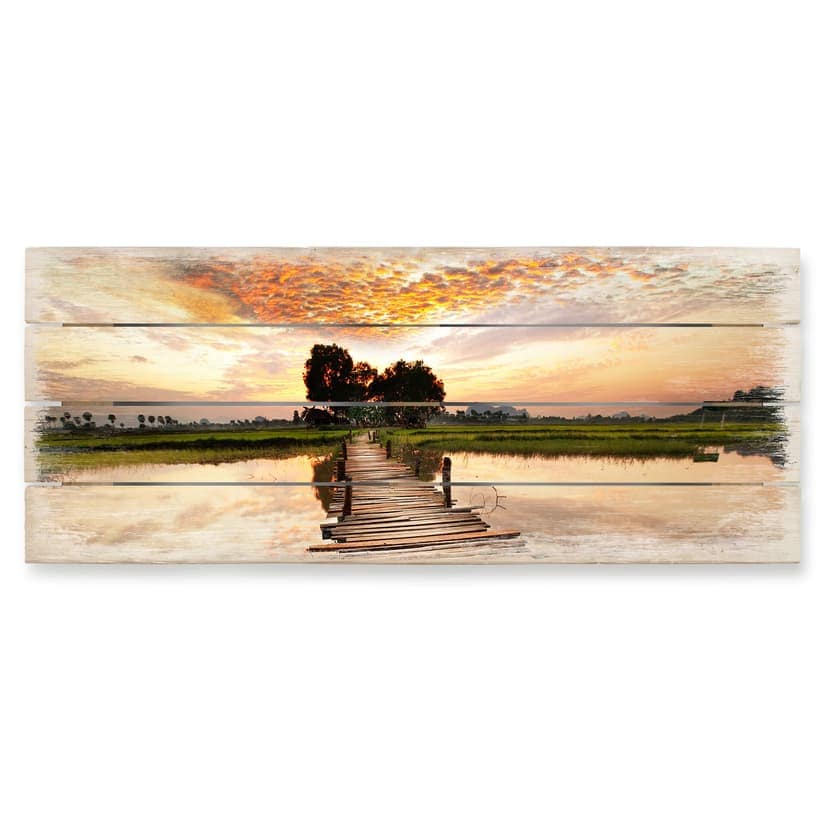 Cuadro de madera Al otro lado - Panorama