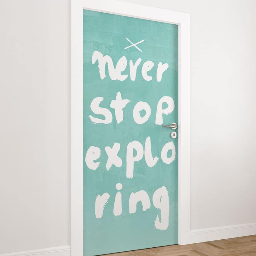 Vinilo para puerta Nunca dejes de explorar - Treechild - Decoración autoadhesiva para puerta