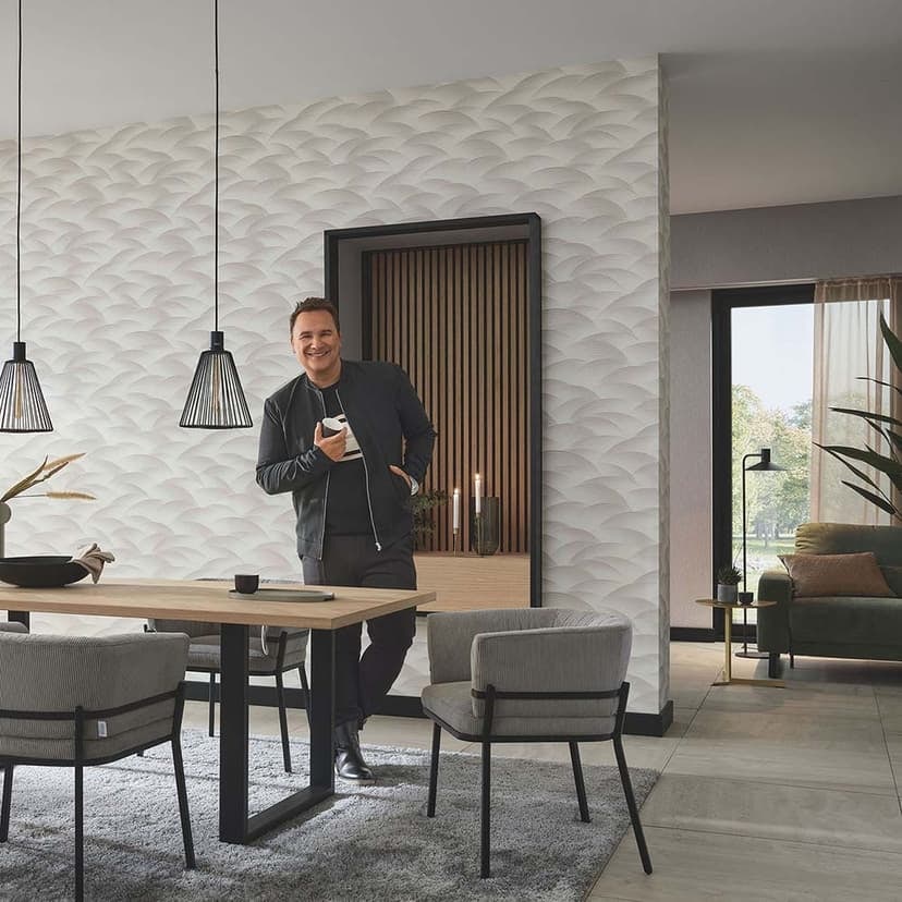 Papel pintado ondulado, papel pintado motivo Fashion for Walls 4 de Guido Maria Kretschmer beige