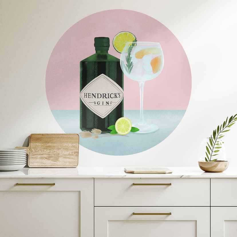 Vinilo decorativo Cóctel Gin Tonic - Lizde - Redondo