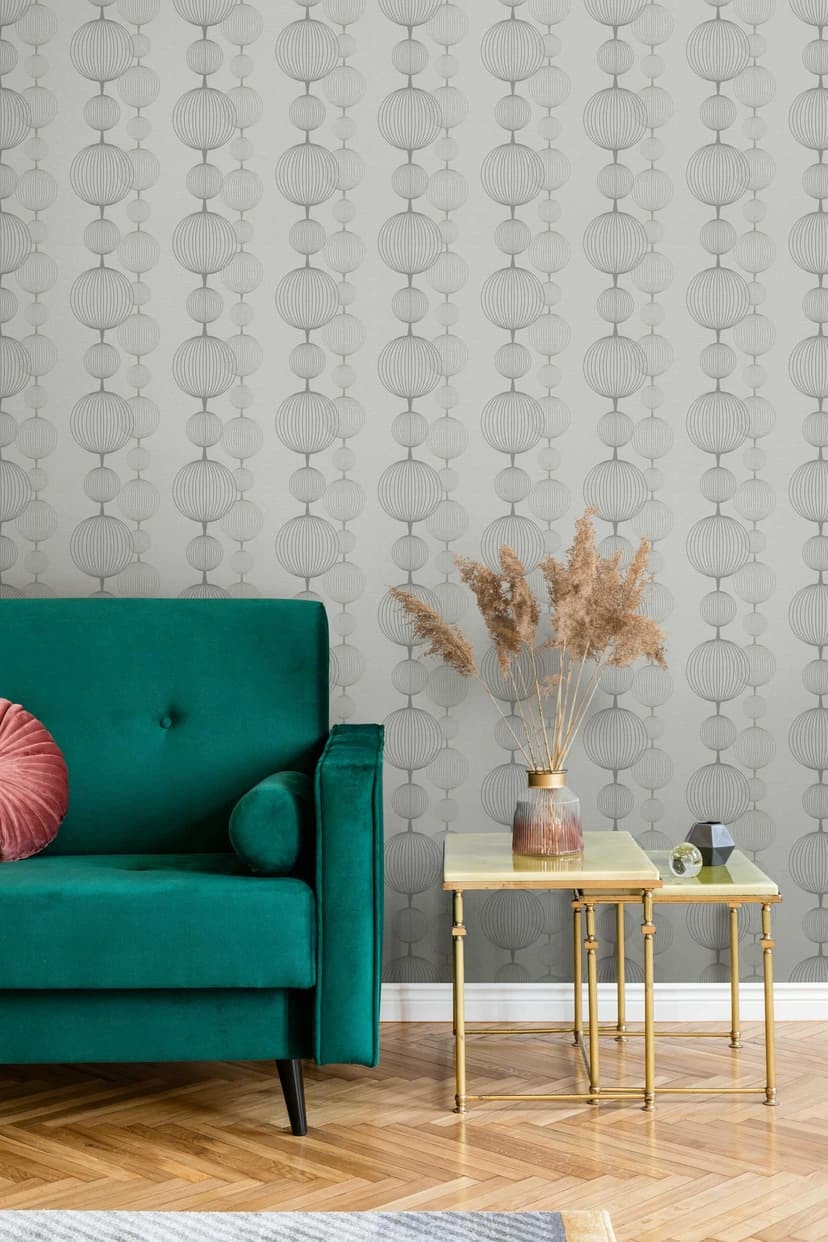 Papel pintado no tejido gráfico moderno en beige
