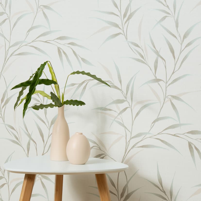 Papel pintado Guido Maria Kretschmer motivo hoja Yamato Fashion para pared 5 turquesa