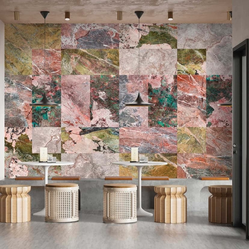 Fotomural de mármol de colores - papel pintado tejido-no tejido versátil