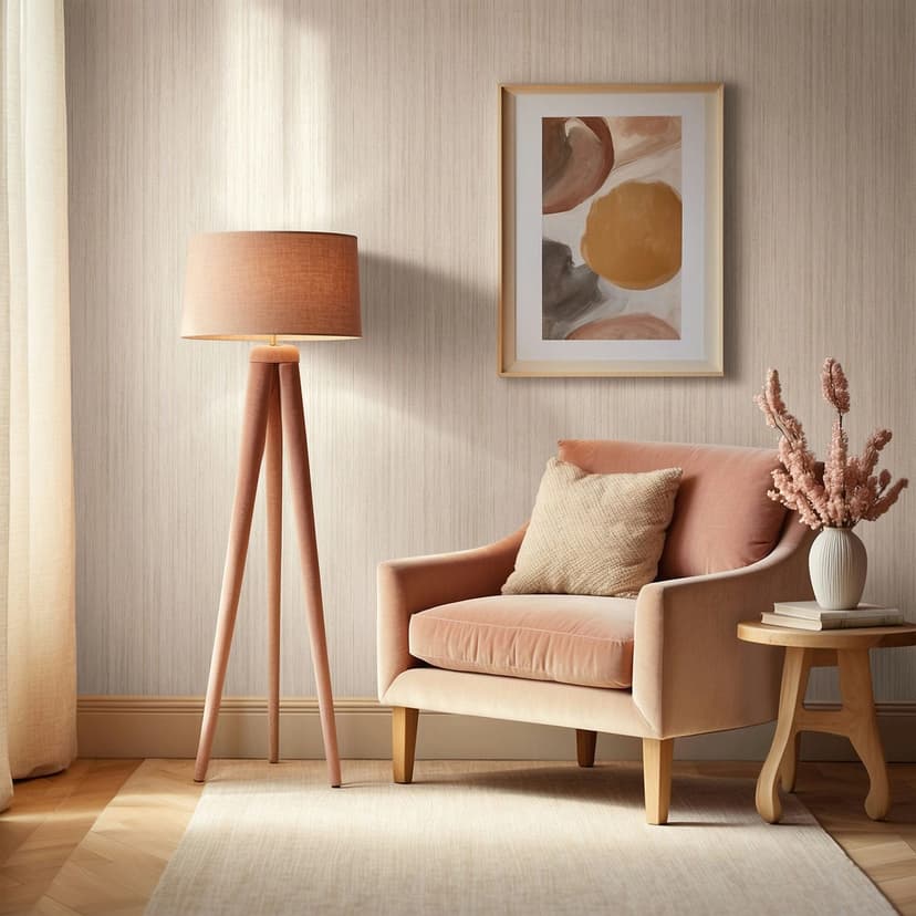 Papel pintado no tejido rayas moderno, clásico mate en beige