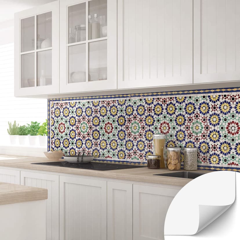Salpicadero de cocina autoadhesivo Azulejos orientales 01