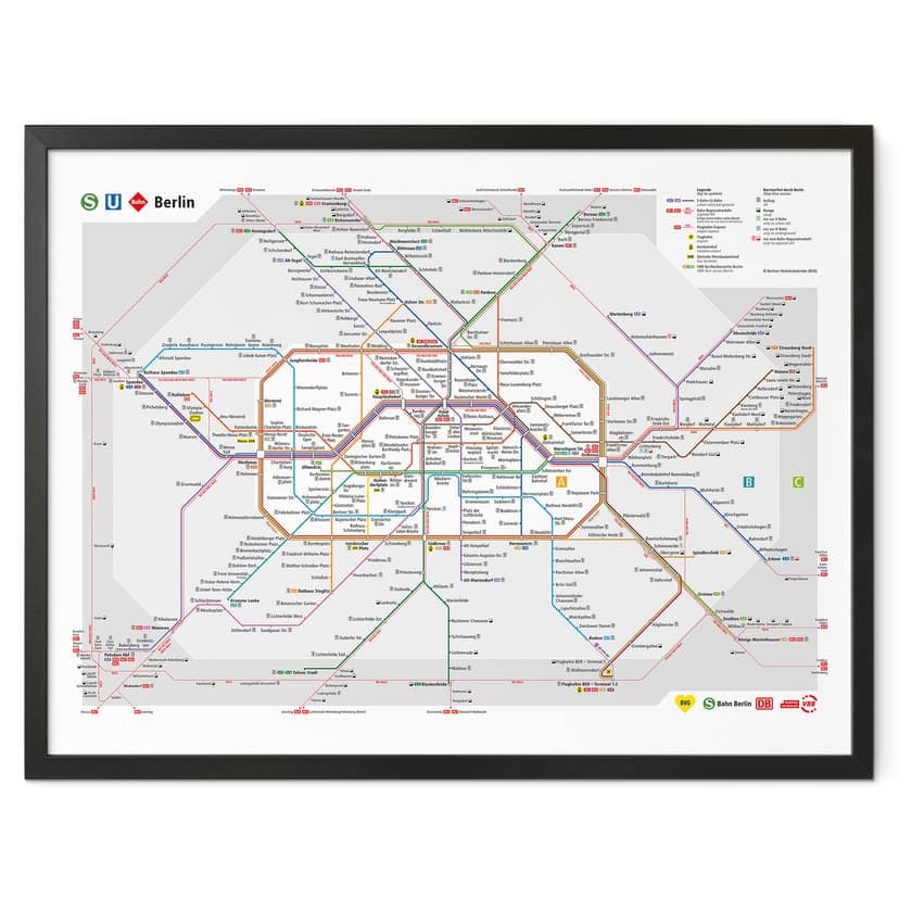 Póster BVG Berlín - Mapa de la red de Berlín