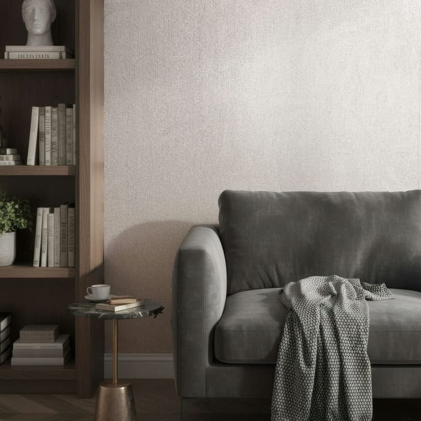 Papel pintado no tejido textura yeso aspecto liso mate en beige