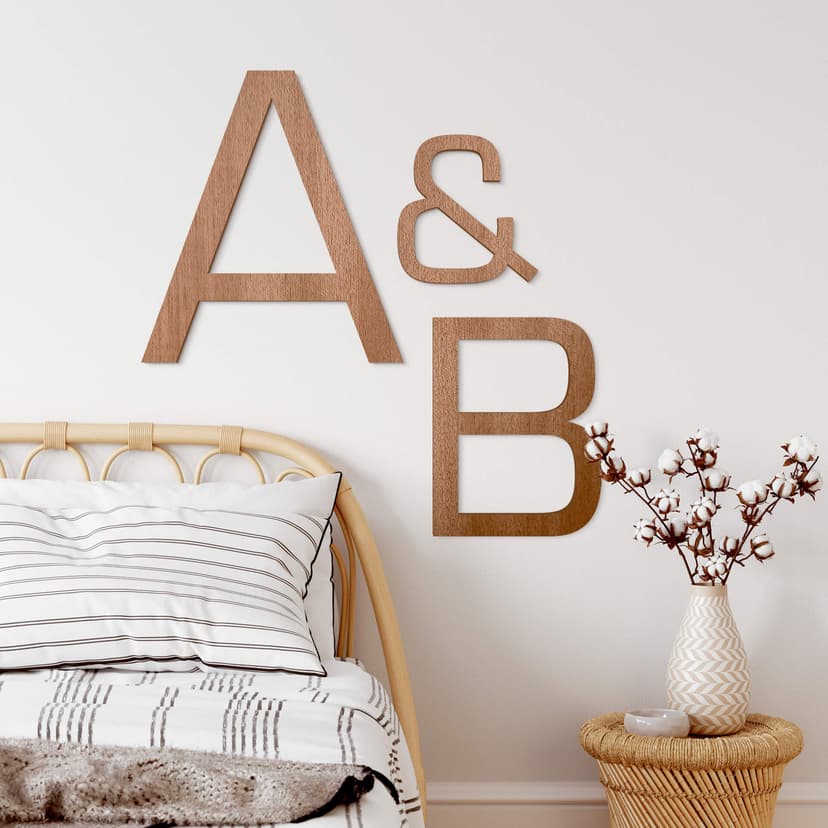 Letras de madera caoba - letras simples Eurostile