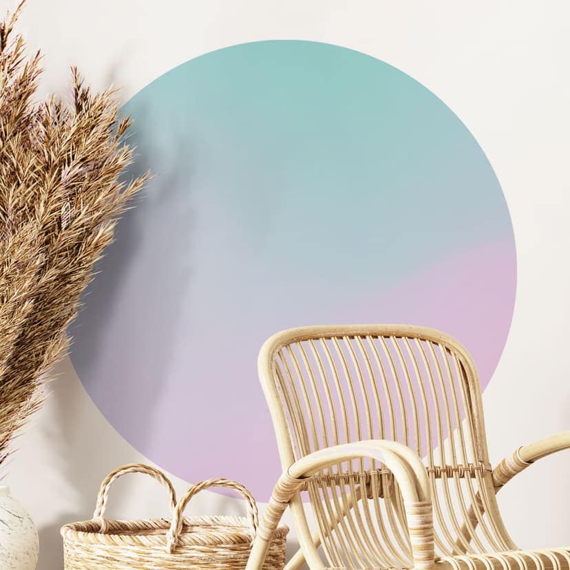 Vinilo decorativo Ombre - Sueño de algodón de azúcar - Redondo