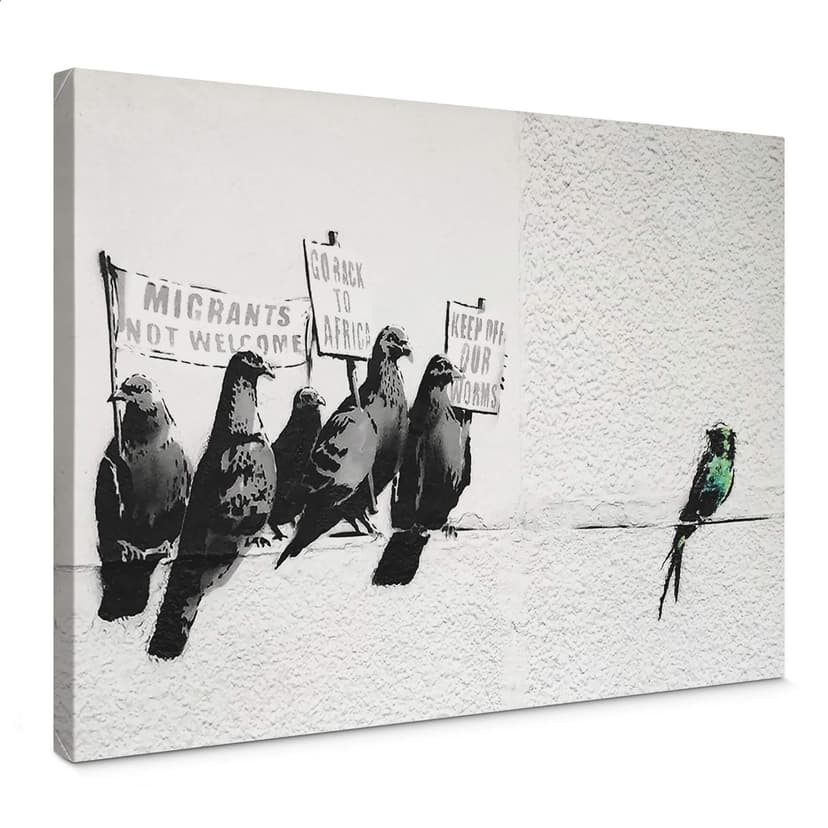Lienzo Banksy - Pájaros que protestan