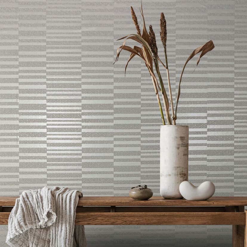 Papel pintado no tejido rayas horizontales rayas modernas en blanco