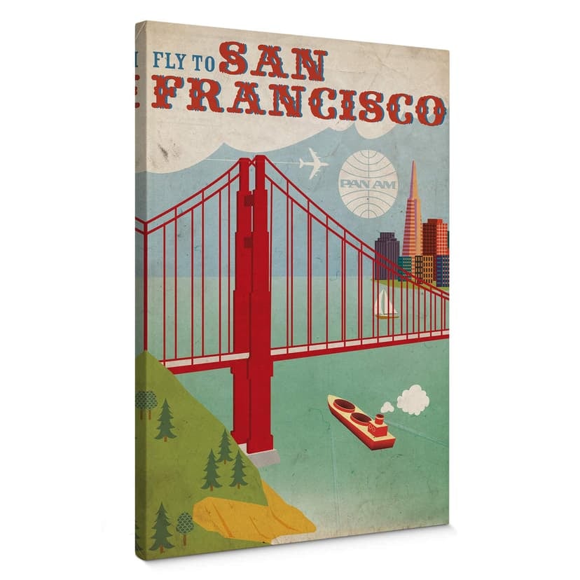 Lienzo PAN AM - Vuelo a San Francisco