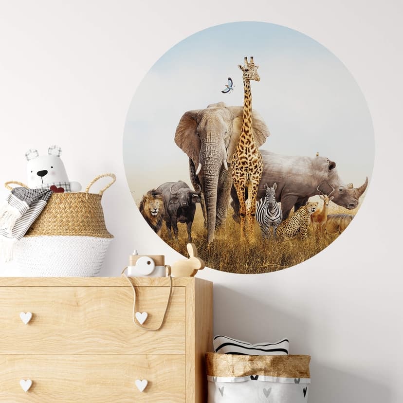 Vinilo decorativo de animales africanos - Redondo
