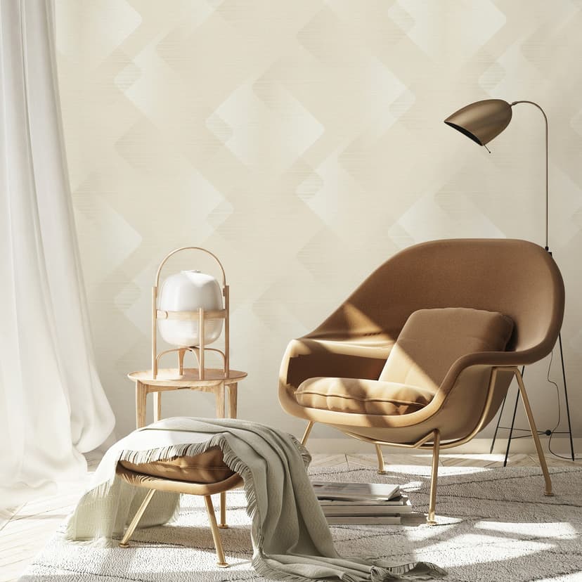 Papel pintado gráfico Elysium crema