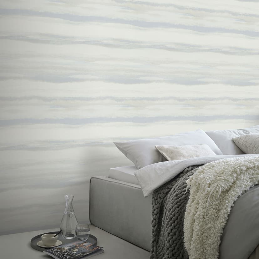 Papel pintado no tejido, papel pintado gráfico Aurora azul