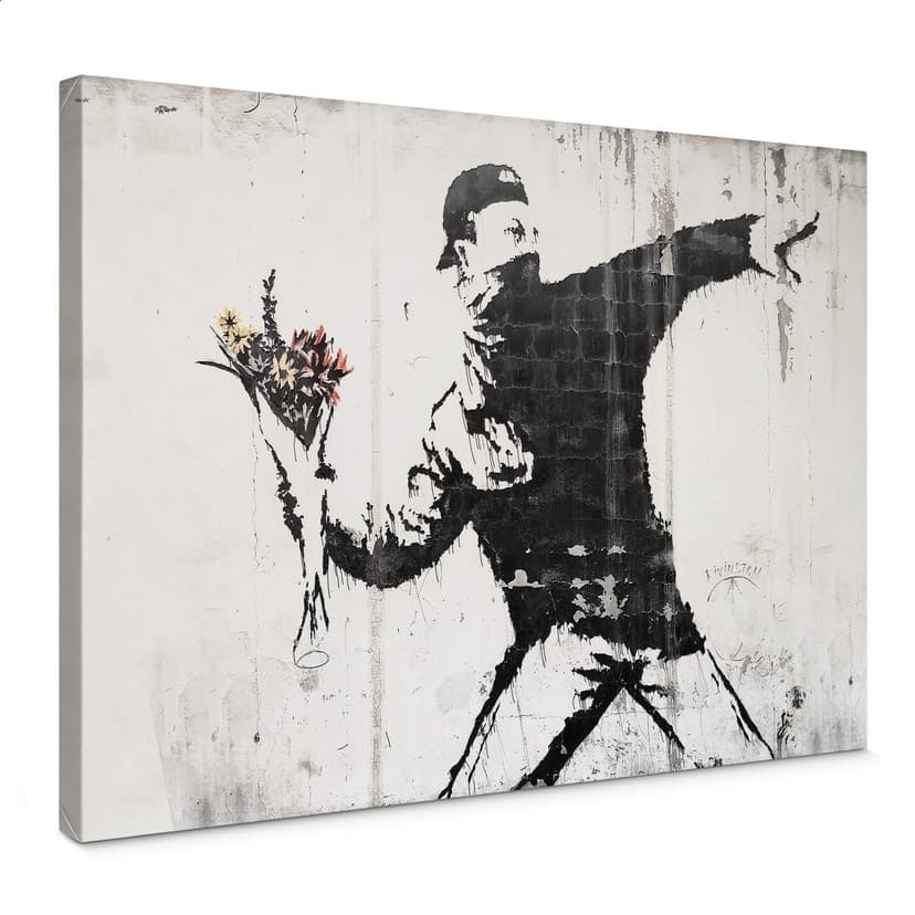 Lienzo Banksy - El lanzador de flores