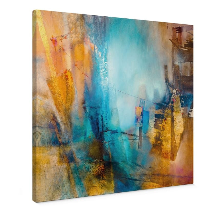Lienzo Arte Abstracto - Luz azul lejana - Schmucker - Cuadrado