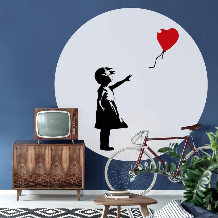 Banksy - La chica del globo rojo - fotomural redondo - Papel pintado autoadhesivo/no tejido