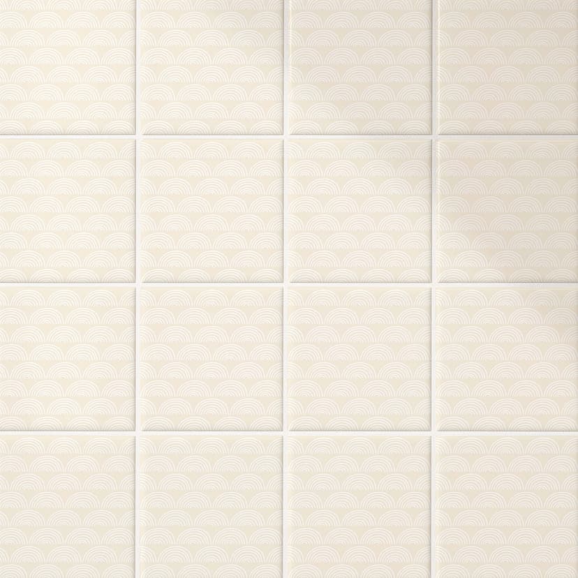 Azulejos Adhesivos Boho - abanico crema - lote de 12