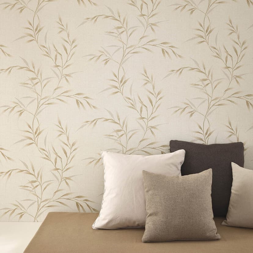 Papel pintado Guido Maria Kretschmer motivo hoja Yamato Fashion para pared 5 beige