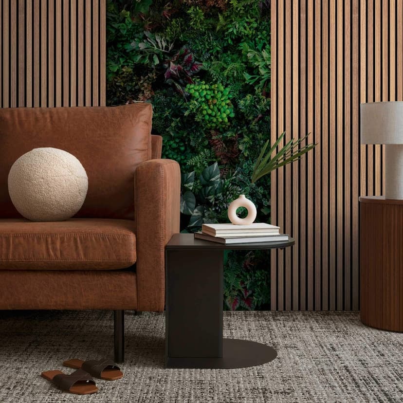 Fotomural con plantas y paneles de madera - papel pintado no tejido diseño naturaleza - papel pintado salón