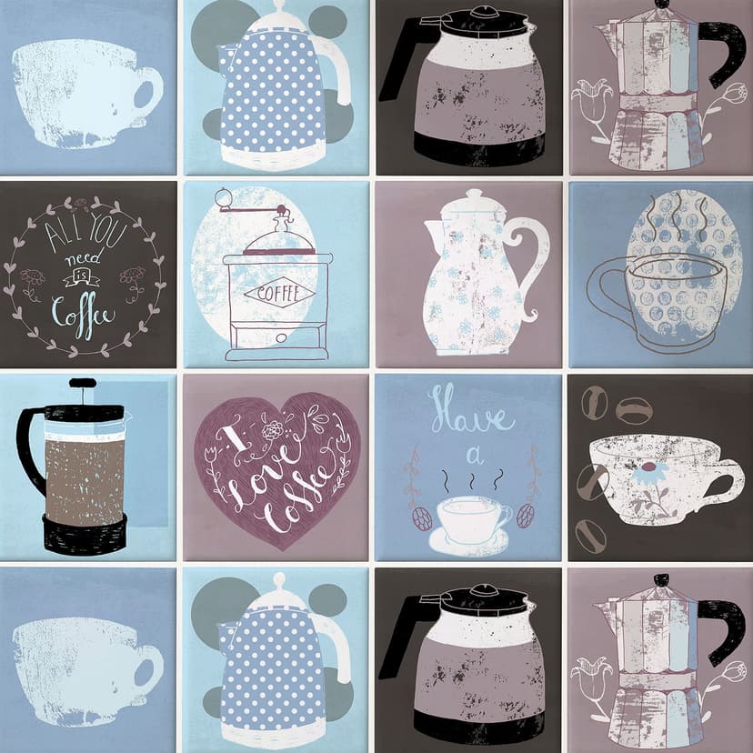 Azulejos Adhesivos Loske - Coffee Time - set de 12