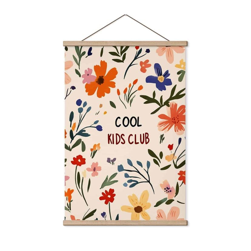 Póster de tela Cool Kids Club Flores de colores - Treechild
