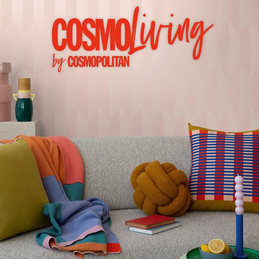COSMOPOLITAN Papel pintado 3D geométrico rosa moderno no tejido con efecto metálico