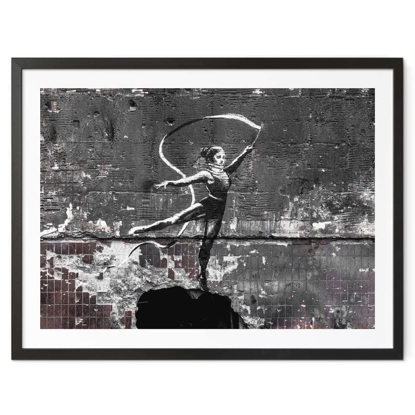Póster Banksy en Ucrania - Bailarina acrobática