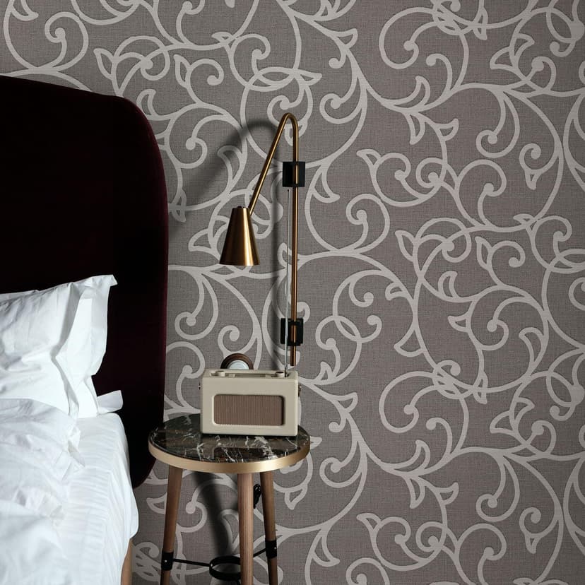 Papel pintado ornamental Opus marrón