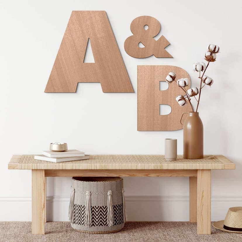 Letras de madera caoba - letras simples Futura
