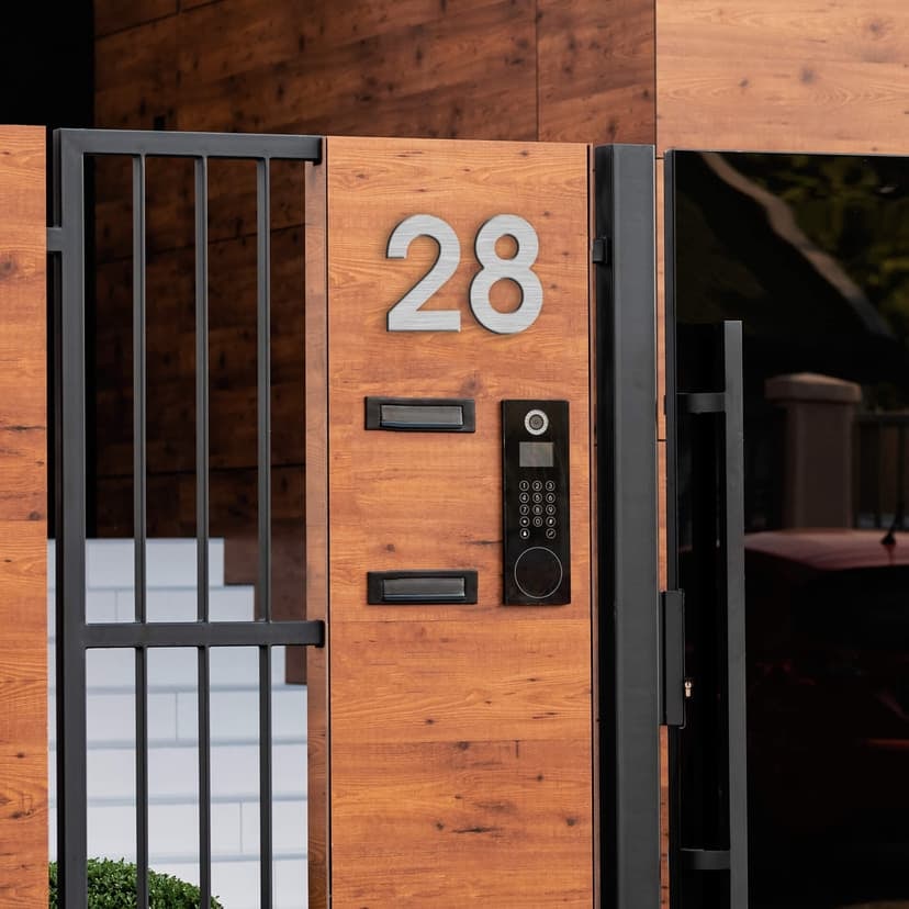 Números de aluminio Dibond - Número de casa moderno - Efecto plateado