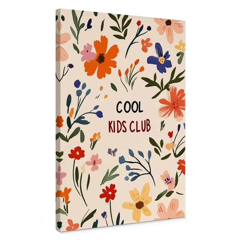 Lienzo Cool Kids Club Flores de colores - Treechild