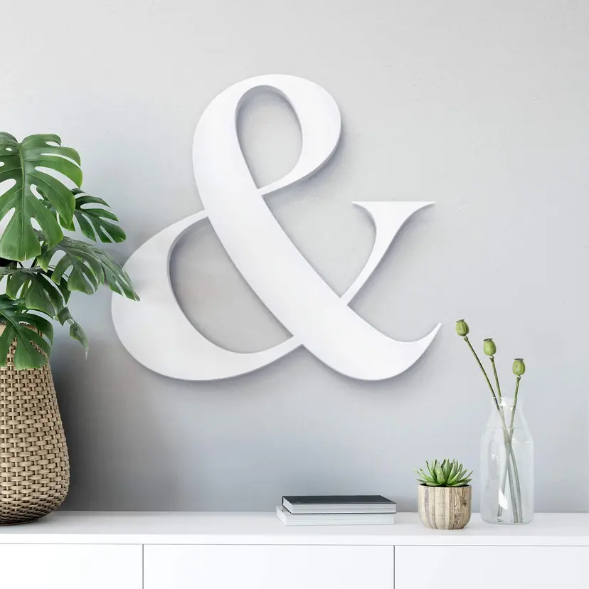 Letras decorativas 3D ampersand