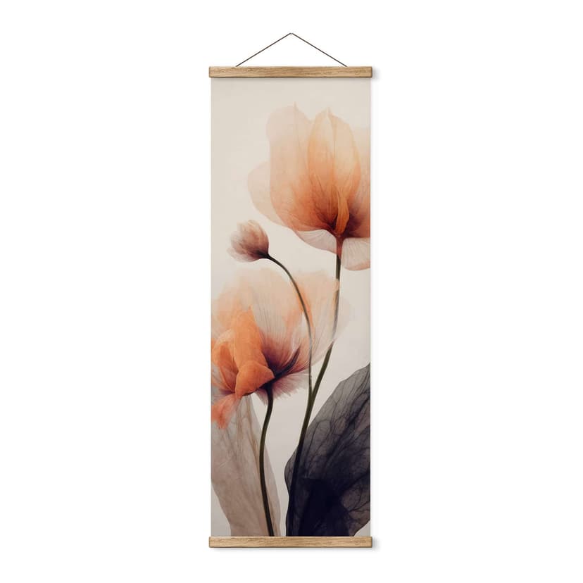Póster de tela con flores - Delicado panorama de flores - Treechild