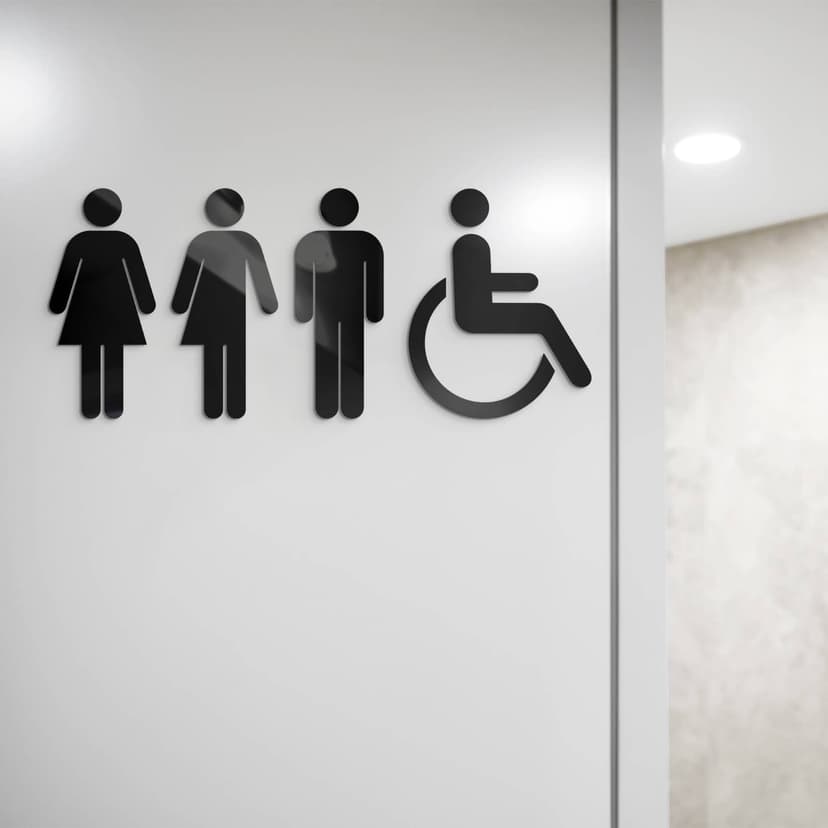 Letrero decorativo acrílico para WC