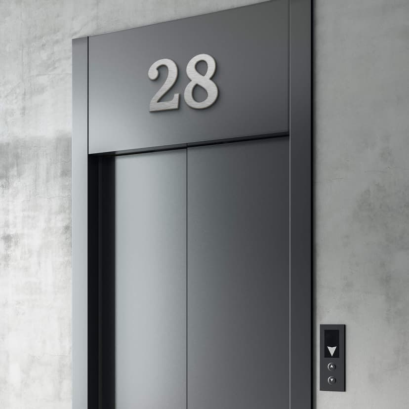 Números de aluminio Dibond - Números de casa - Efecto plata