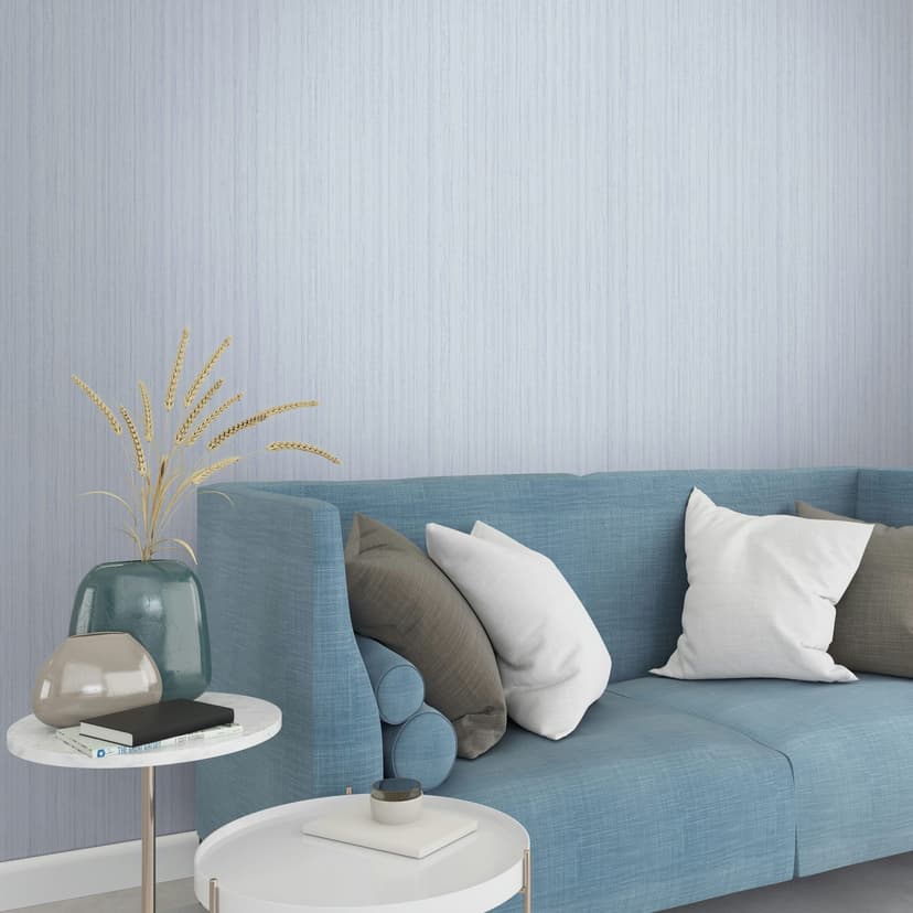 Papel pintado no tejido rayas moderno, clásico mate en azul