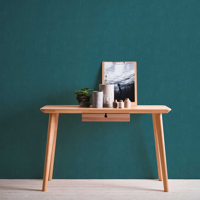 Papel pintado no tejido con aspecto 3D azul verde - papel pintado gráfico en petróleo