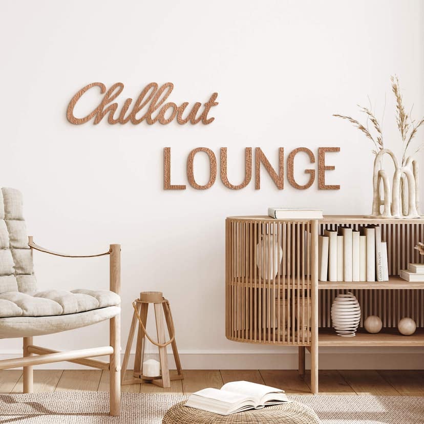 Letras de madera moderno chillout lounge de madera de caoba