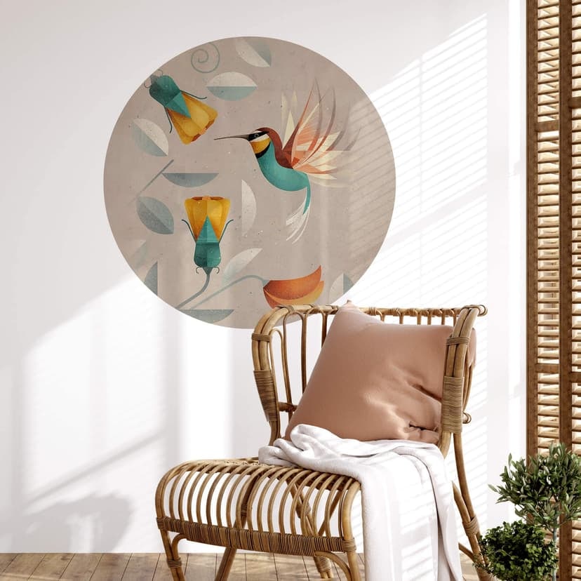 Vinilo decorativo - colibrí redondo - marrón