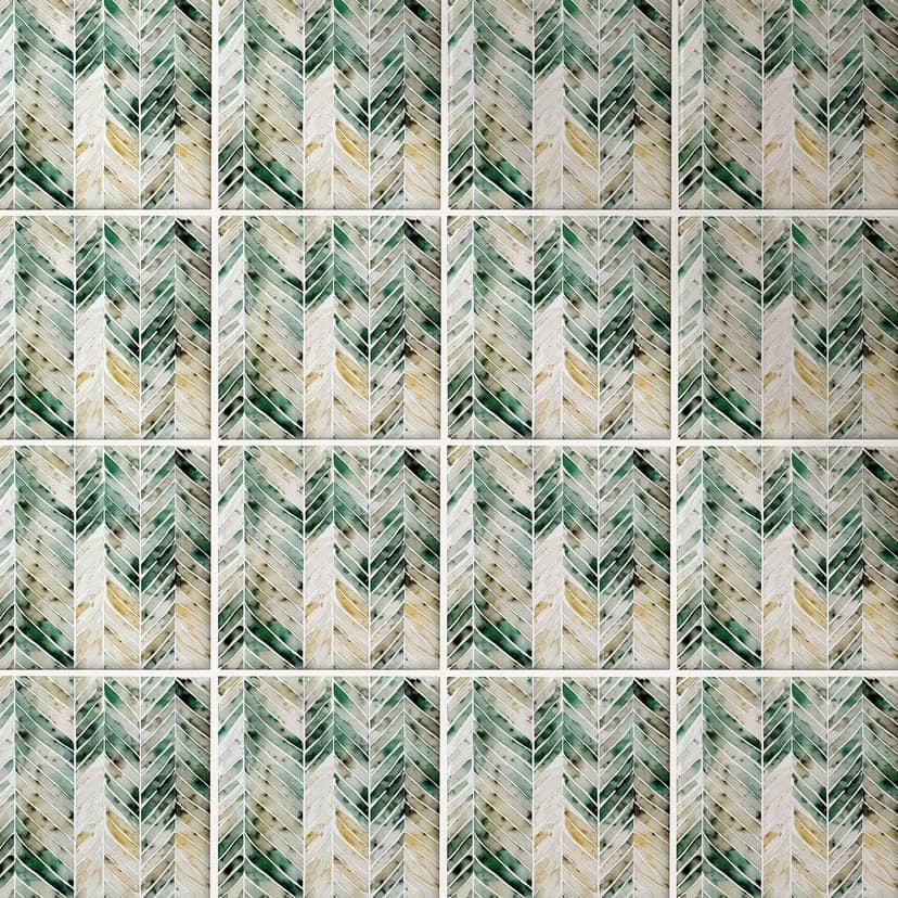 Azulejos Adhesivos Espiga Verde Acuarela - Treechild - Lote de 12