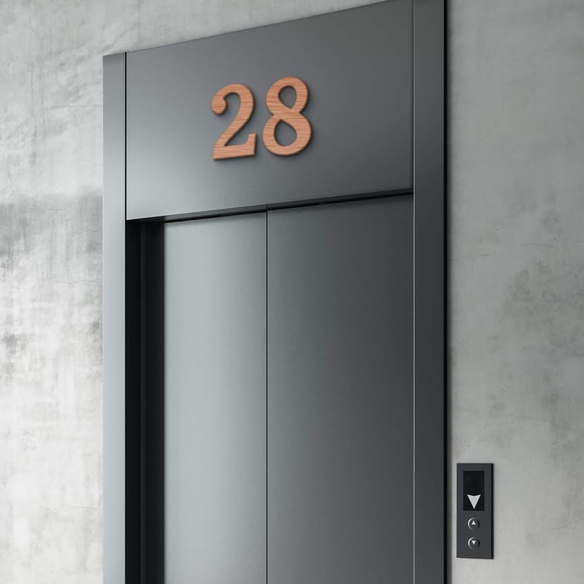 Números de aluminio Dibond - Números de casa - Efecto cobre