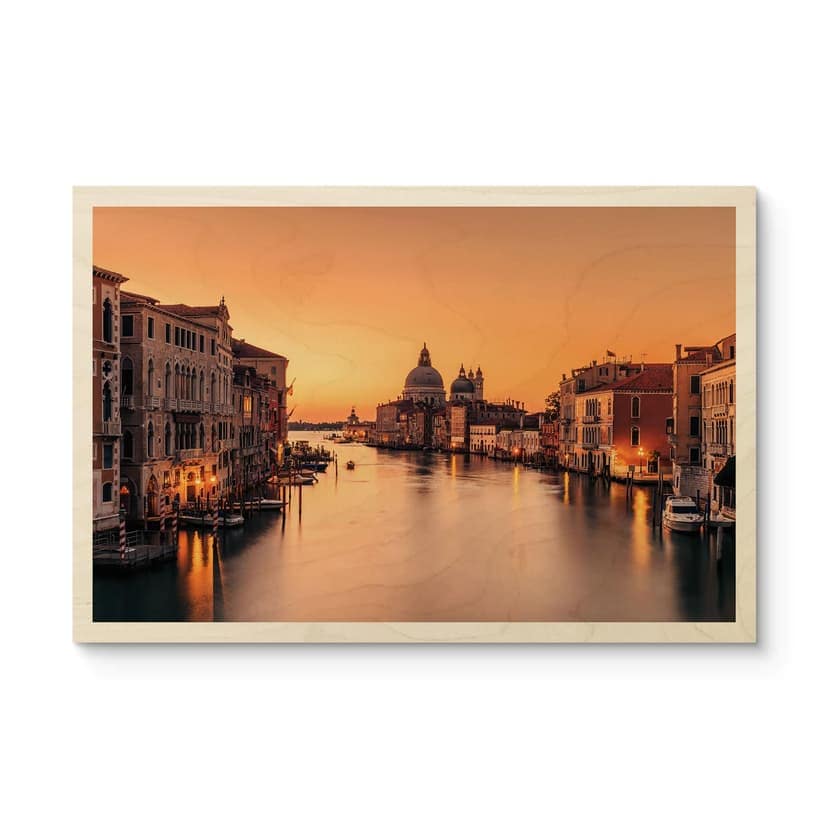 Cuadro de madera al atardecer en Venecia - Zhang