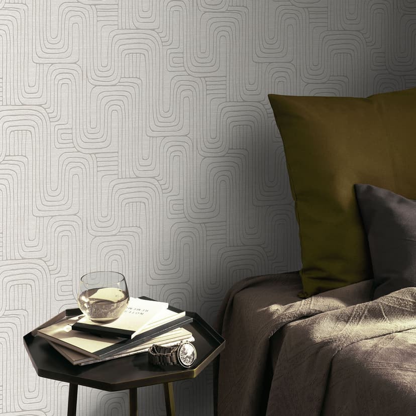 Papel pintado gráfico Opus beige