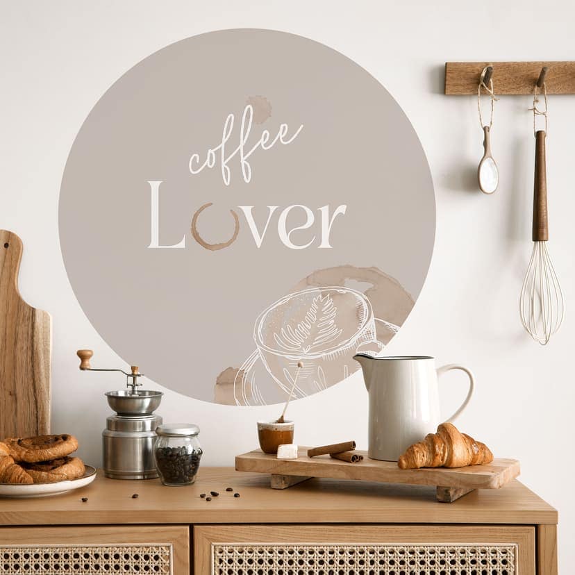 Vinilo decorativo de pared Coffee Lover - Redondo