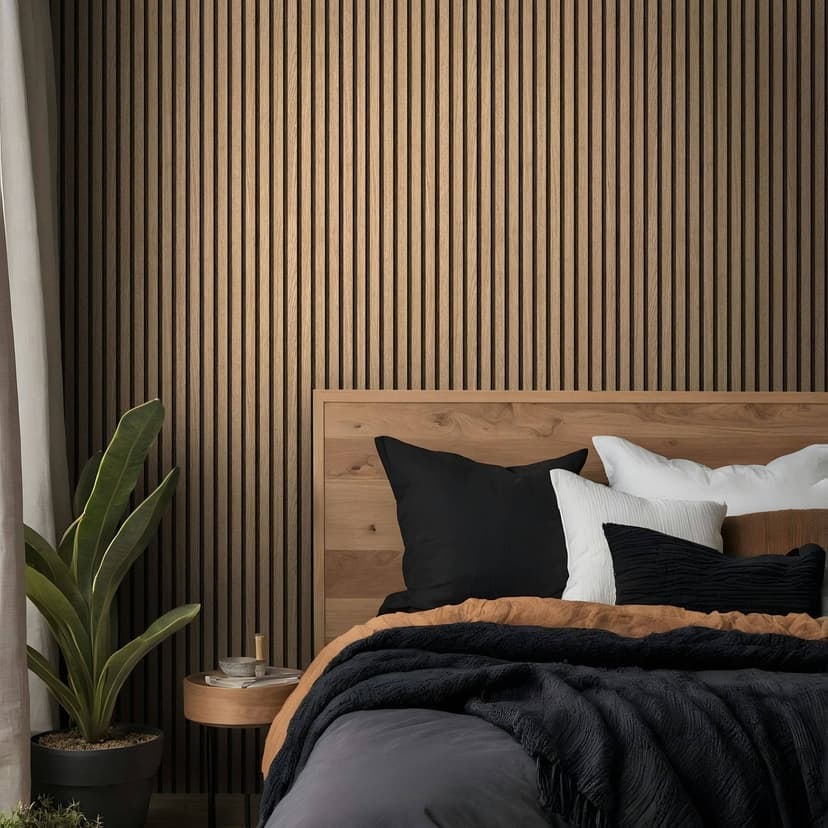 Papel pintado autoadhesivo marrón aspecto madera scandi paneles de madera Vinilo adhesivo